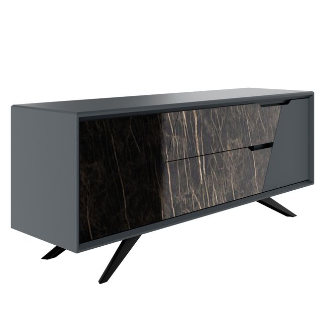 VYND Lowboard | 1800 x 780 mm, Quarzfront, Metallbeine, Schubladen