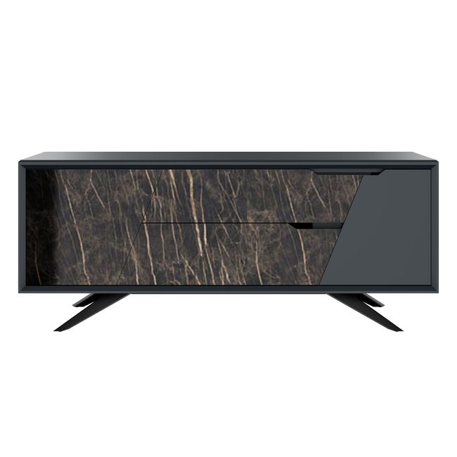 VYND Lowboard | 1800 x 780 mm, Quarzfront, Metallbeine, Schubladen