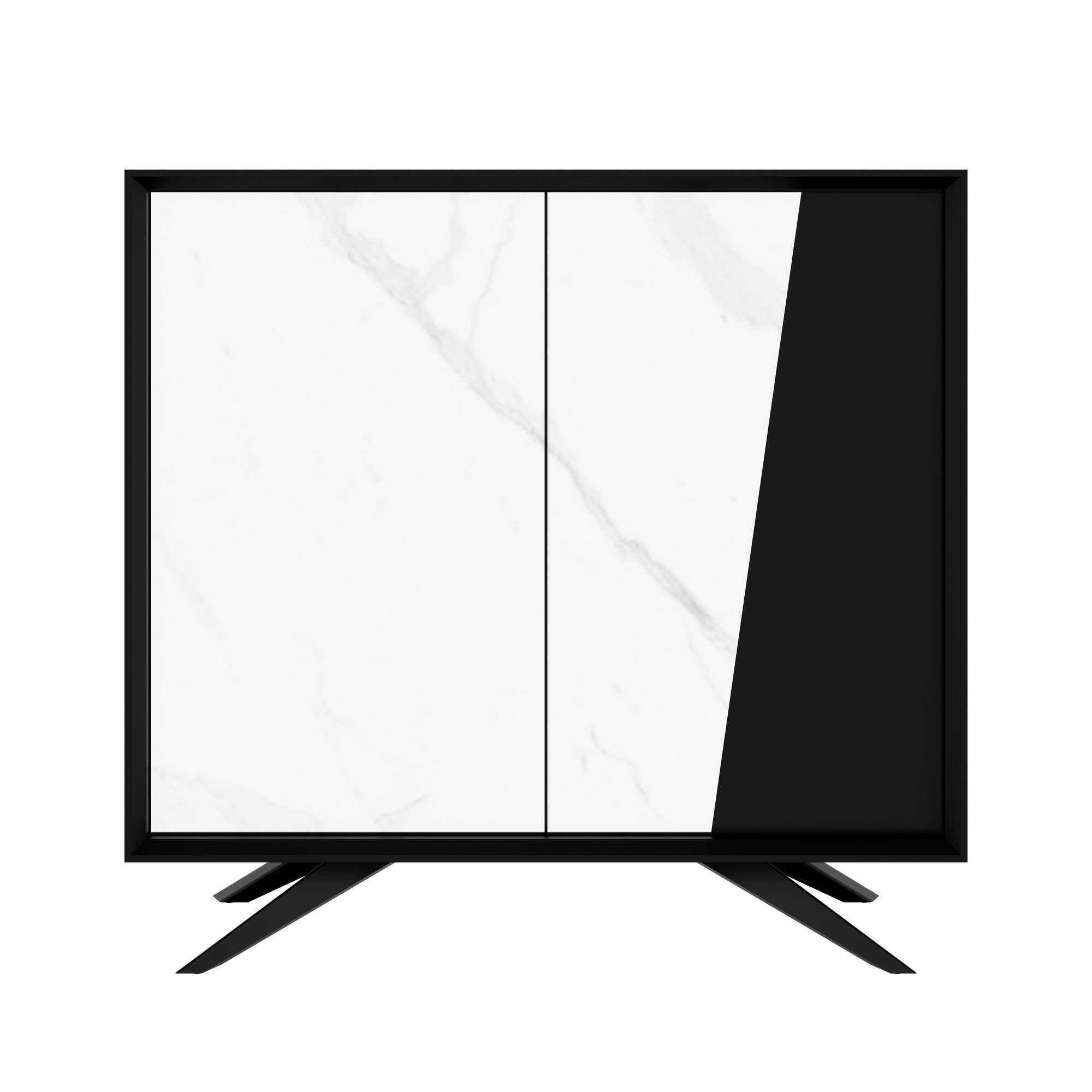 VYND Highboard | 1200 x 1155 mm, Quarzfront, Metallbeine, Türen mit Push-to-Open - 4 Main Image