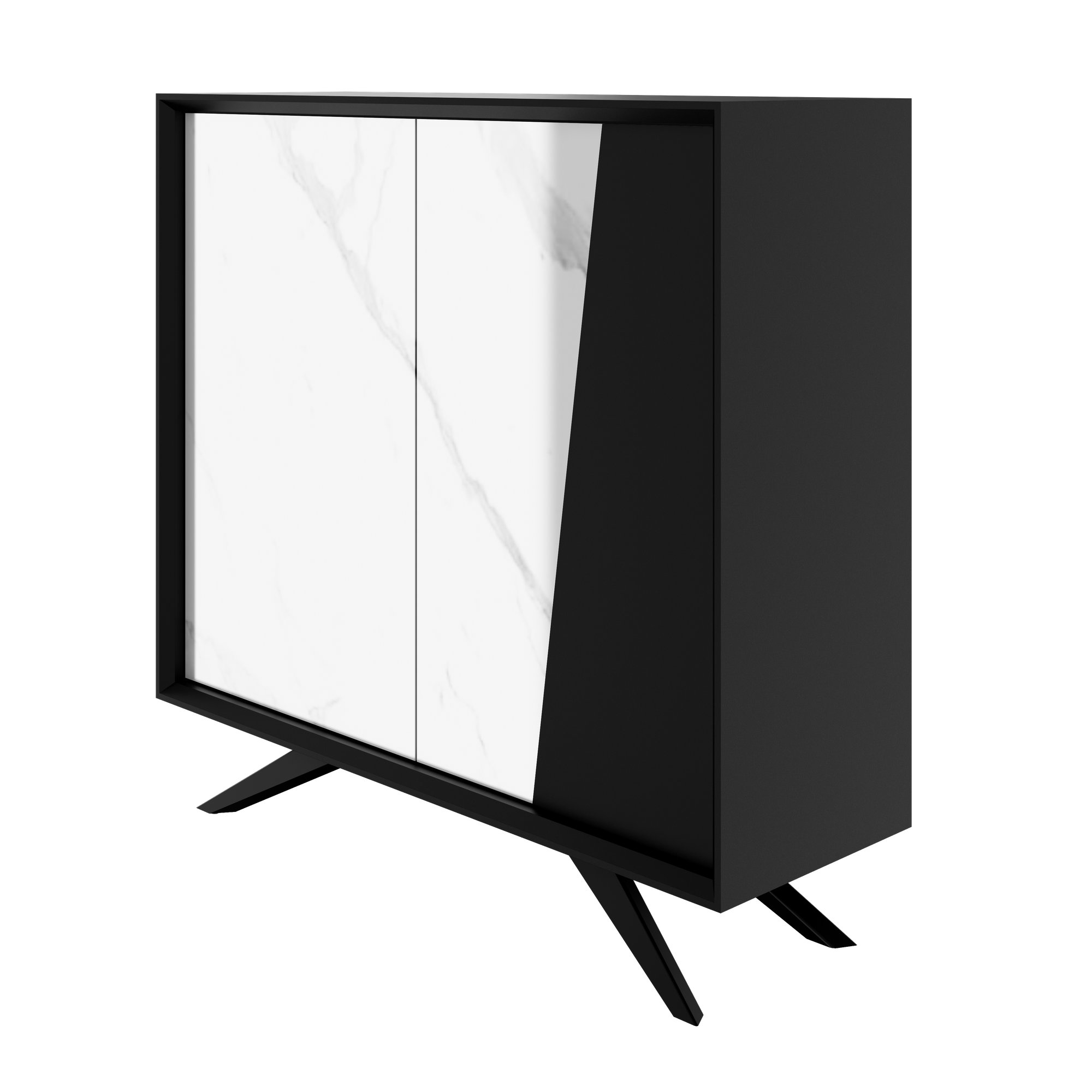 VYND Highboard | 1200 x 1155 mm, Quarzfront, Metallbeine, Türen mit Push-to-Open - 7 Main Image