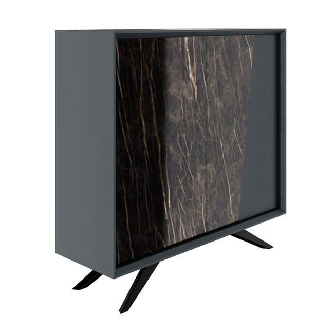 VYND Highboard | 1200 x 1155 mm, Quarzfront, Metallbeine, Türen mit Push-to-Open