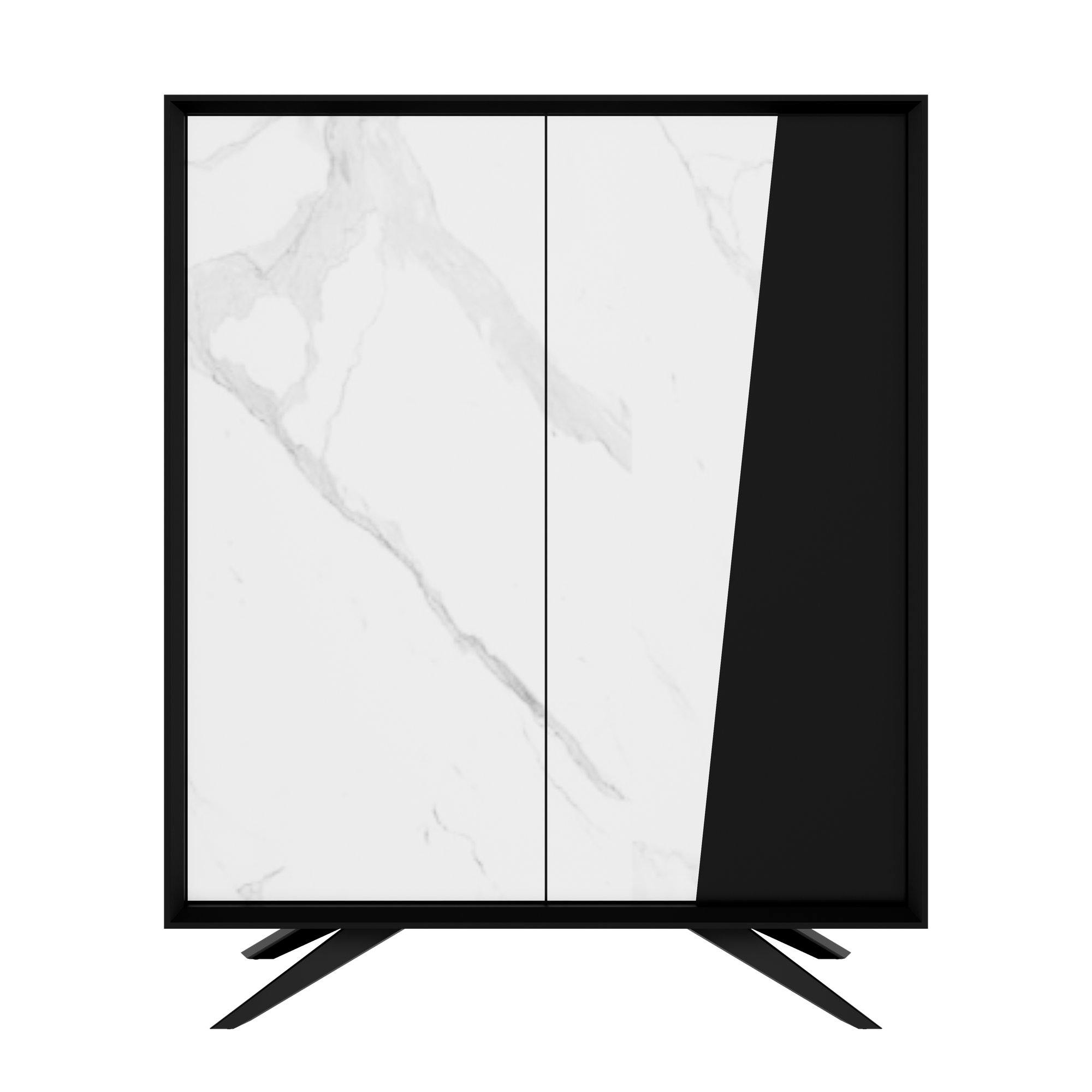 VYND Highboard | 1200 x 1470 mm, Quarzfront, Metallbeine, Türen mit Push-to-Open - 3 Main Image