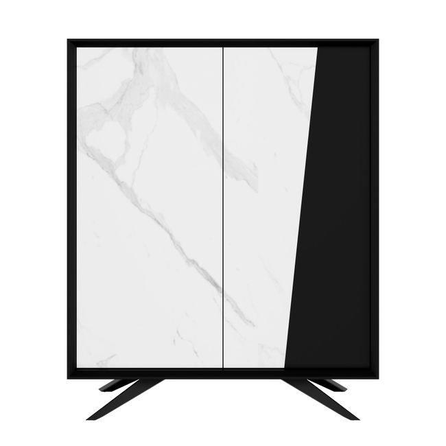 VYND Highboard | 1200 x 1470 mm, Quarzfront, Metallbeine, Türen mit Push-to-Open