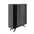 VYND Highboard | 1200 x 1470 mm, Quarzfront, Metallbeine, Türen mit Push-to-Open