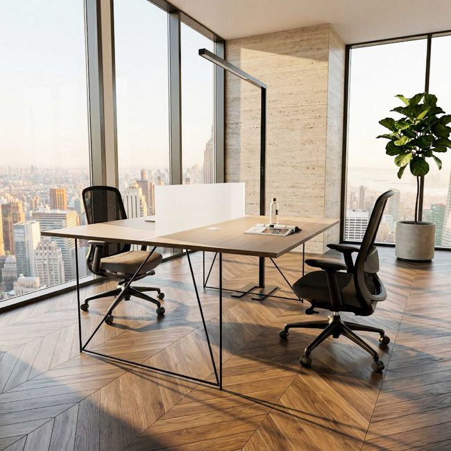 AURORA DUO Büro-Stehlampe | 1250 x 1960 mm, 12.244 Lumen, Tunable White, HCL-Beleuchtung