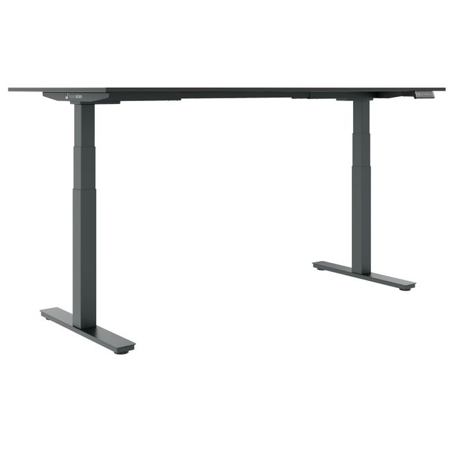 ART Chefschreibtisch | 2000 x 900 mm, elektrisch höhenverstellbar, Dunkelgrau
