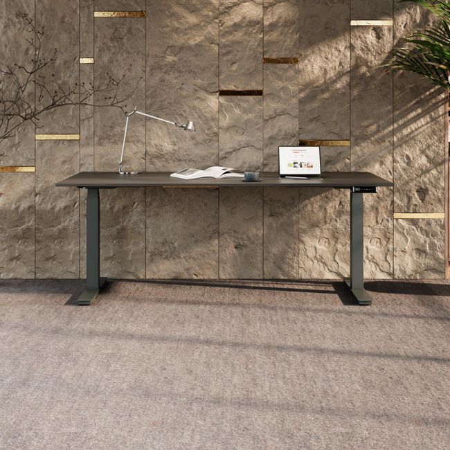 ART Chefschreibtisch | 2000 x 900 mm, elektrisch höhenverstellbar, Dunkelgrau