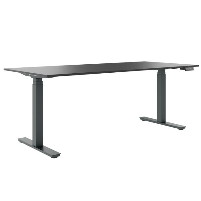 ART Chefschreibtisch | 2000 x 900 mm, elektrisch höhenverstellbar, Dunkelgrau
