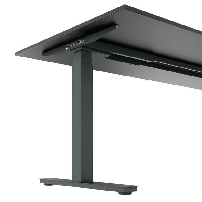 ART Chefschreibtisch | 2000 x 900 mm, elektrisch höhenverstellbar, Dunkelgrau