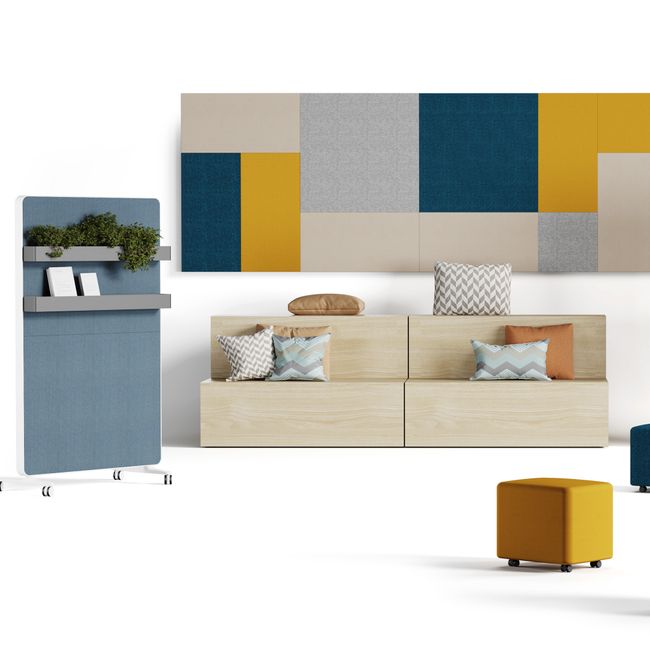 DUOVIA Sitzbank mit Regal | Sitzbank auf Rollen mit Stauraum, Eiche