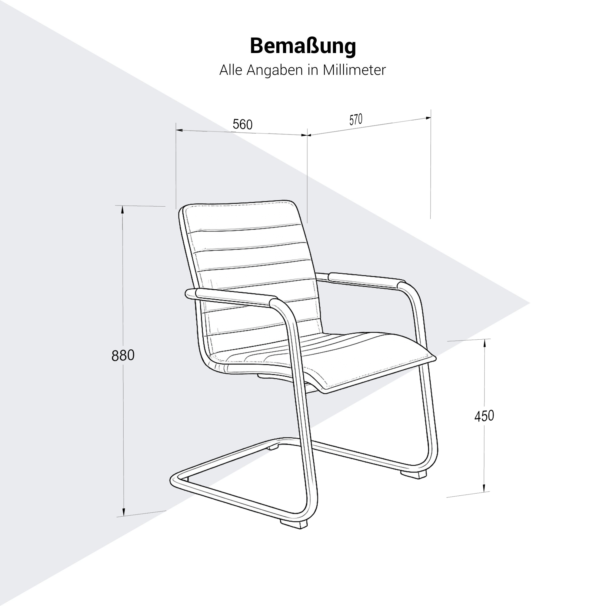 SILVIE Cantilever Chair | Fixed armrests, upholstered seat - 6 Main Image