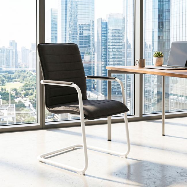 SILVIE Freischwinger | Feste Armlehnen, gepolsterte Sitzfläche