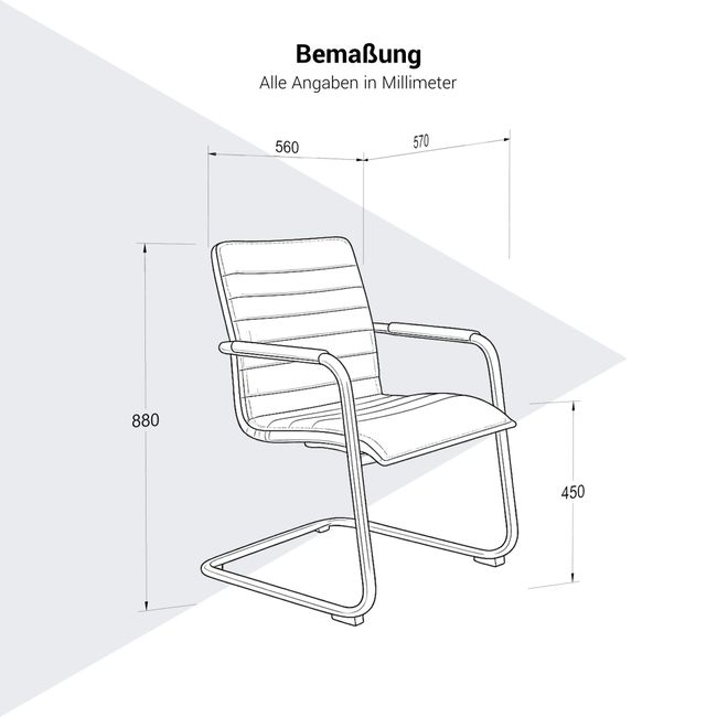 SILVIE Freischwinger | Feste Armlehnen, gepolsterte Sitzfläche