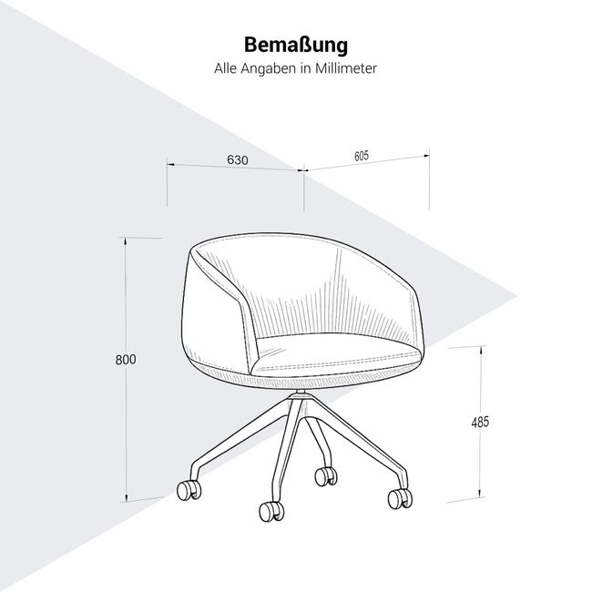 KOPA Konferenzstuhl | Pyramidengestell auf Rollen, über 100 Farben