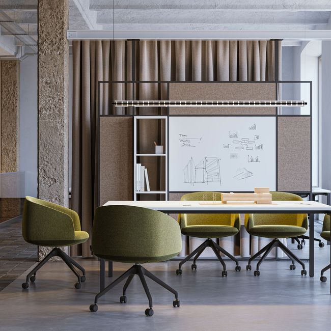 KOPA Konferenzstuhl | Pyramidengestell auf Rollen, über 100 Farben