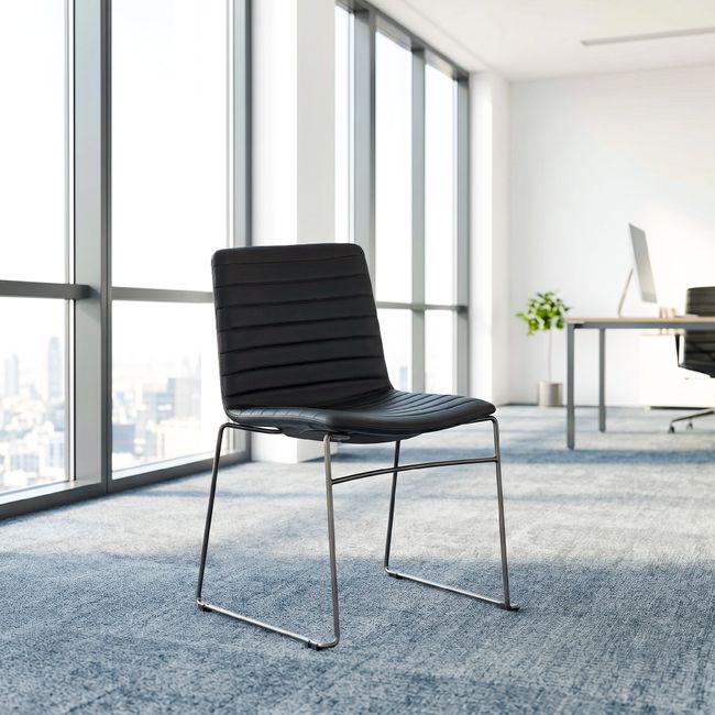 SILVIE Konferenzstuhl | Kufengestell, Schwarz
