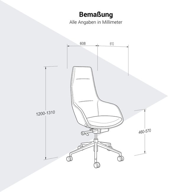 CAMILLE Chefsessel | Premium-Synchronmechanik, Armlehnen, Kopfstütze