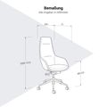 CAMILLE Chefsessel | Premium-Synchronmechanik, Armlehnen, Kopfstütze