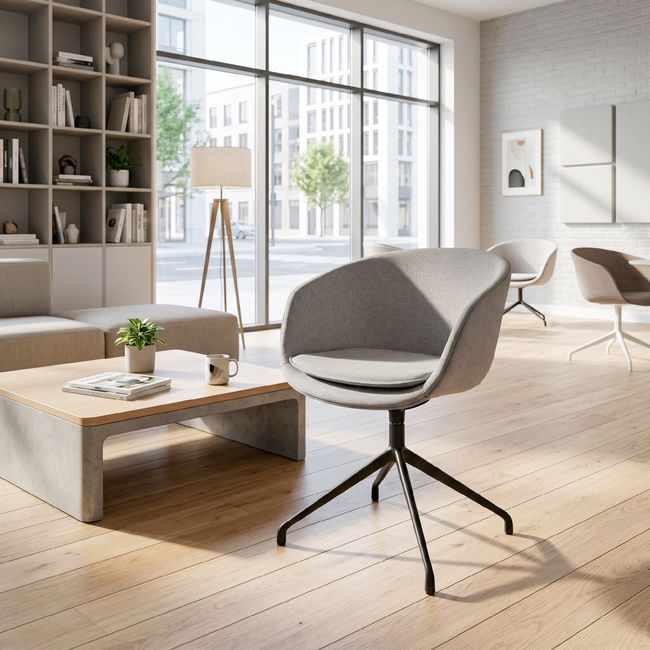 CHARLIE Konferenzstuhl | 4-Fuß-Gestell, drehbar, feste Armlehnen