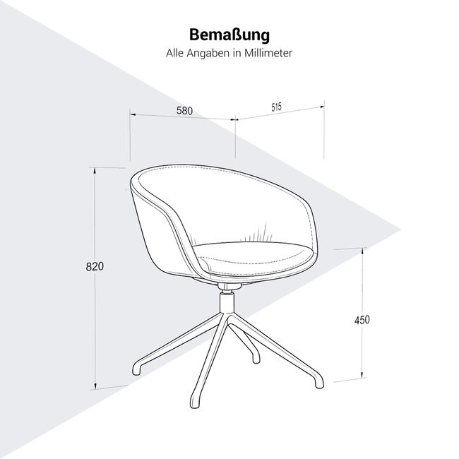CHARLIE Konferenzstuhl | 4-Fuß-Gestell, drehbar, feste Armlehnen