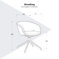 CHARLIE Konferenzstuhl | 4-Fuß-Gestell, drehbar, feste Armlehnen