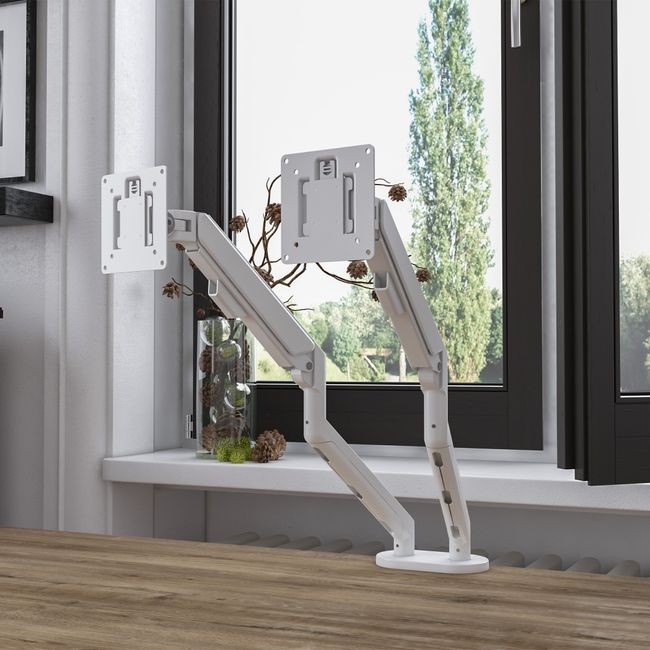 MASTER DUO Monitorhalter | Gasfederunterstützung, 148-445 mm, für zwei Monitore