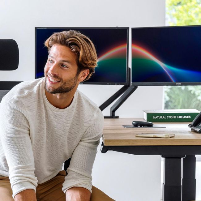 MASTER DUO Monitorhalter | Gasfederunterstützung, 148-445 mm, für zwei Monitore