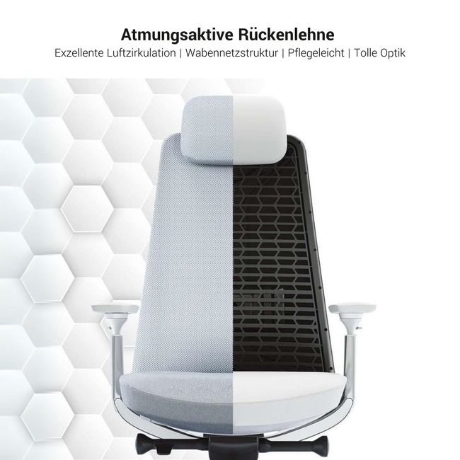 YUCAN Bürodrehstuhl | 4D-Armlehnen, Synchronmechanik, Schwarz