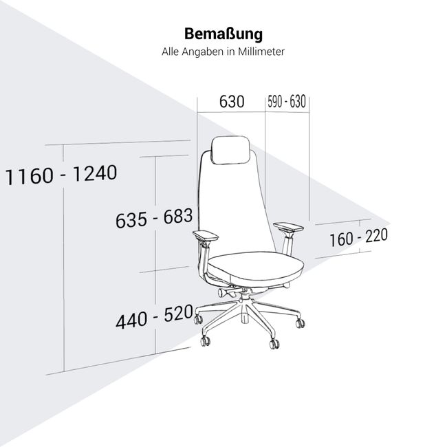 YUCAN Bürodrehstuhl | 4D-Armlehnen, Synchronmechanik, Schwarz