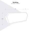SHINE Empfangstheke | 2680 x 1100 mm, integrierter Kabeldurchlass, Front mit Grafikdruck und LED-Beleuchtung