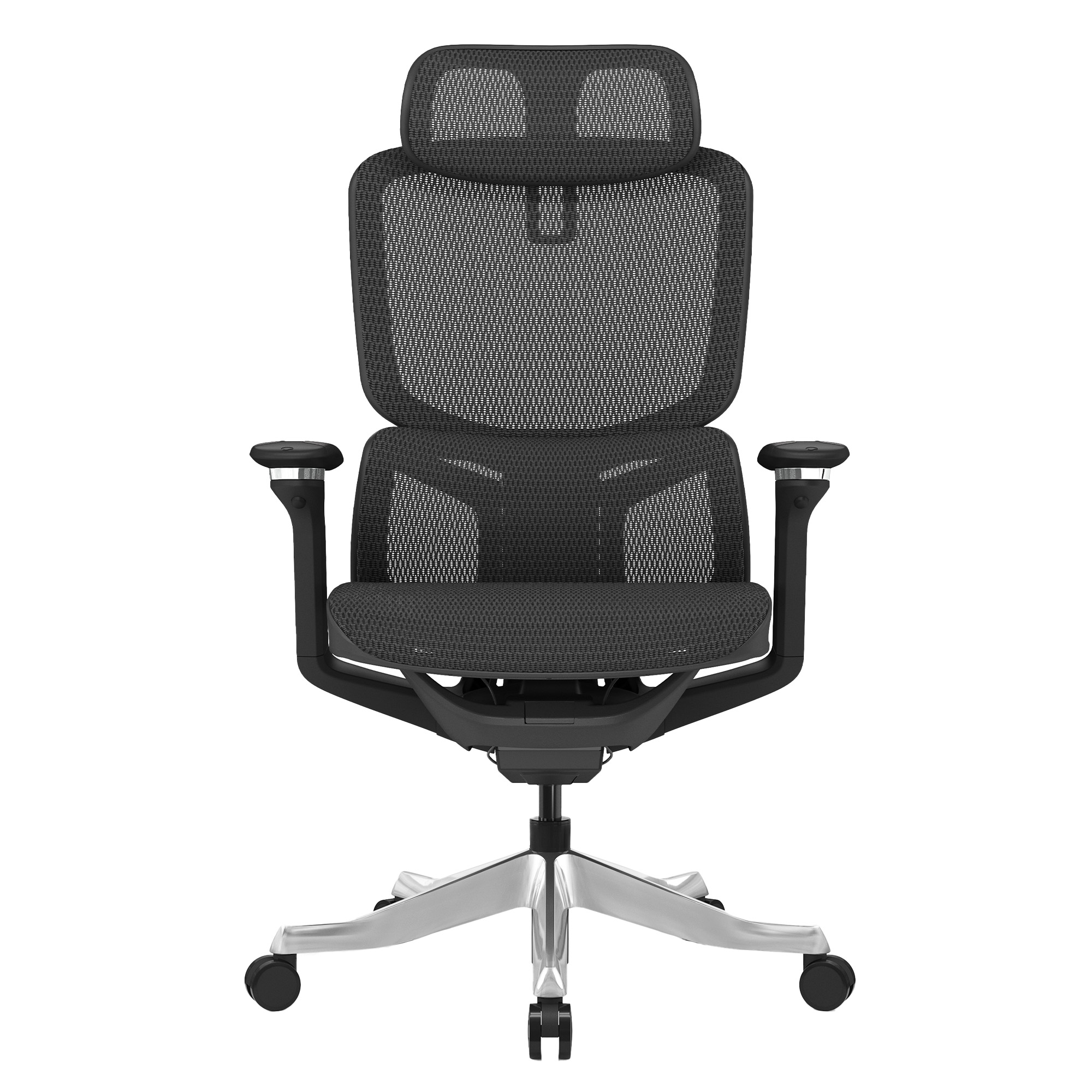 ERGO MOVE Bürodrehstuhl | Synchronmechanik, 4D-Armlehne, 3D-Kopfstütze, Schwarz - 3 Main Image