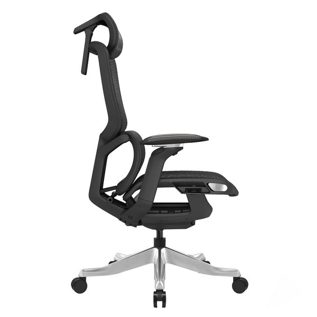 ERGO MOVE Bürodrehstuhl | Synchronmechanik, 4D-Armlehne, 3D-Kopfstütze, Schwarz