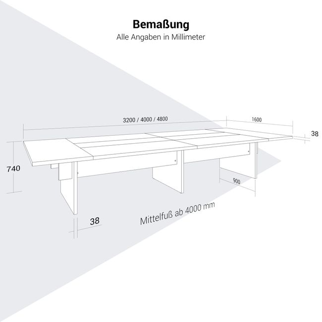 BRALCO SILE Konferenztisch | 3200 - 4800 mm (6 - 20 Personen), Mitteleinsatz, Weiß
