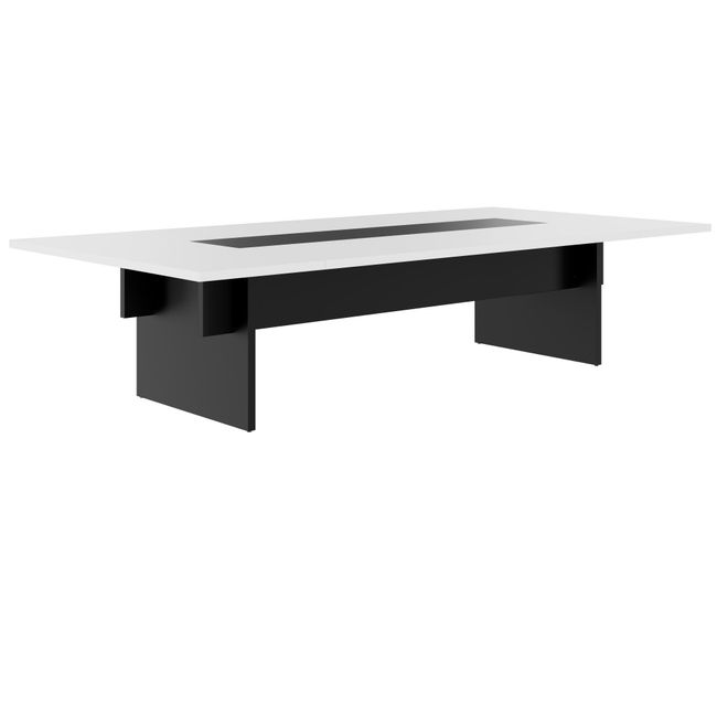 BRALCO SILE Konferenztisch | 3200 - 4800 mm (6 - 20 Personen), Mitteleinsatz, Weiß