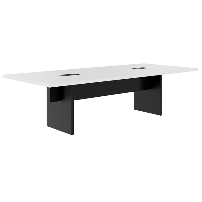 BRALCO SILE Konferenztisch | 2400 - 4200 mm (6 - 16 Personen), elektrifiziert, Weiß