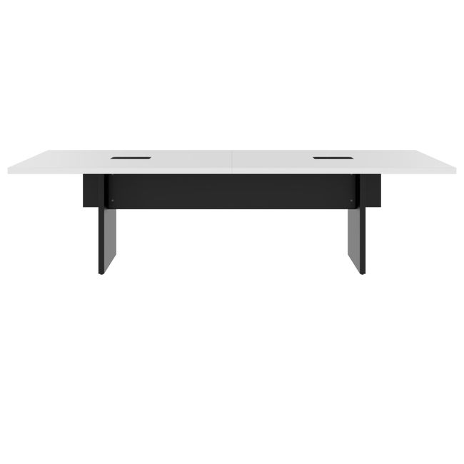 BRALCO SILE Konferenztisch | 2400 - 4200 mm (6 - 16 Personen), elektrifiziert, Weiß