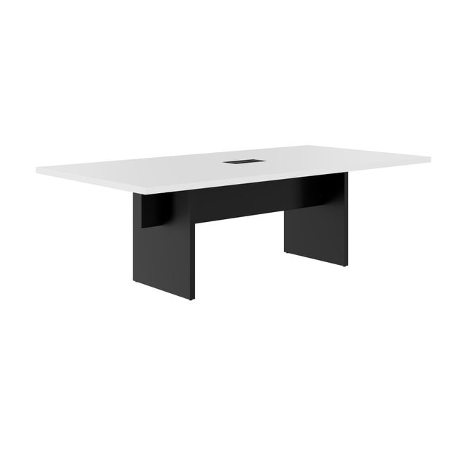 BRALCO SILE Konferenztisch | 2400 - 4200 mm (6 - 16 Personen), elektrifiziert, Weiß