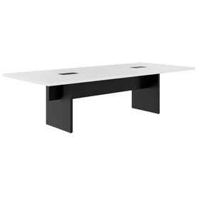BRALCO SILE Konferenztisch | 2400 - 4200 mm (6 - 16 Personen), elektrifiziert, Weiß