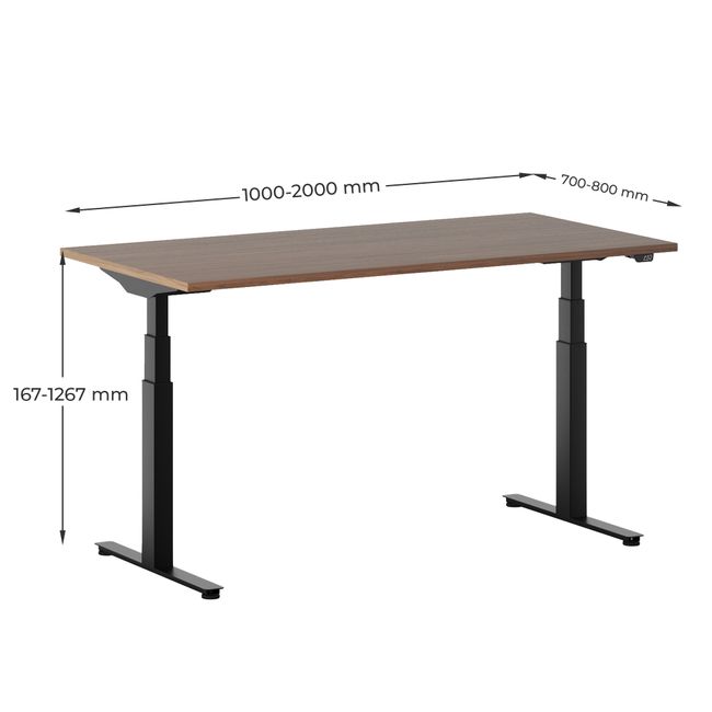 Q-ACTIVE 2-Motoren-Schreibtisch | 1000-2000 mm, elektrisch höhenverstellbar