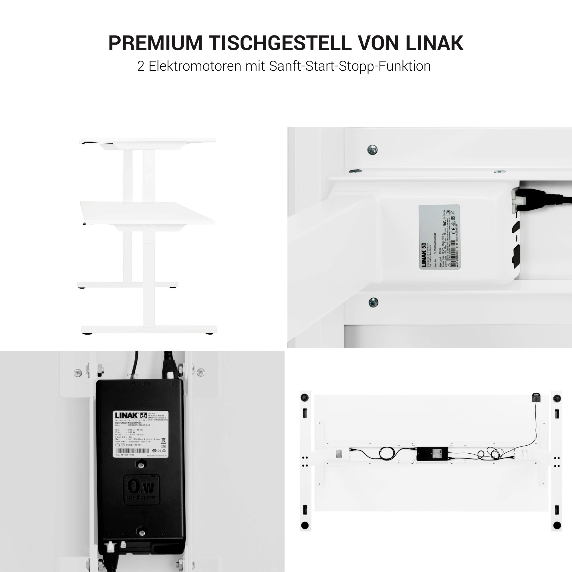 EASY 2-Motoren-Schreibtisch | 1200 - 1800 mm, elektrisch höhenverstellbar - 5 Main Image