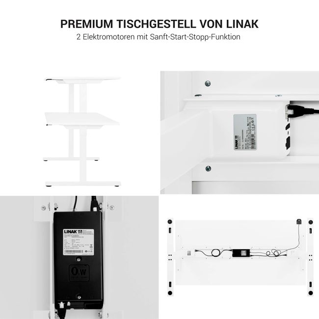 EASY 2-Motoren-Schreibtisch | 1200 - 1800 mm, elektrisch höhenverstellbar