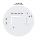 EASY 2-Motoren-Schreibtisch | 1200 - 1800 mm, elektrisch höhenverstellbar
