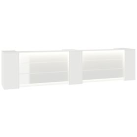 NOVUM Empfangstheke | 3600 - 4400 mm, Multicolor-LED-Beleuchtung, Weiß