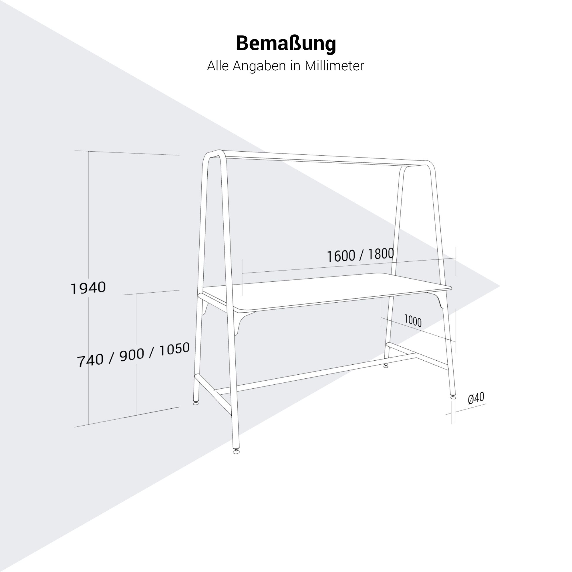ROUND Multipurpose Tisch | 1600 – 1800 x 740 - 1050 mm, optionales Zubehör - 14 Main Image