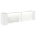 NOVUM Empfangstheke | 3200 - 4000 mm, Multicolor-LED-Beleuchtung, Weiß