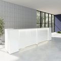 NOVUM Empfangstheke | 3200 - 4000 mm, Multicolor-LED-Beleuchtung, Weiß