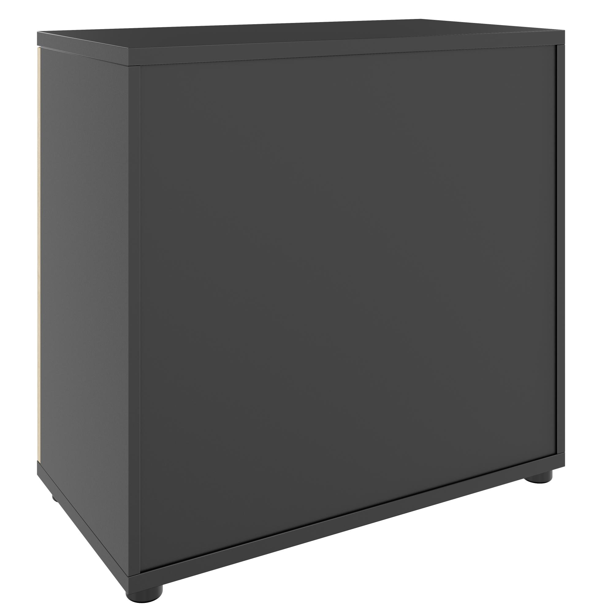 UNI Flügeltürenschrank | 2 OH, 800 x 777 mm, Anthrazit / Wildeiche - 4 Main Image