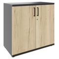 UNI Flügeltürenschrank | 2 OH, 800 x 777 mm, Anthrazit / Wildeiche - 1 Thumbnail Image
