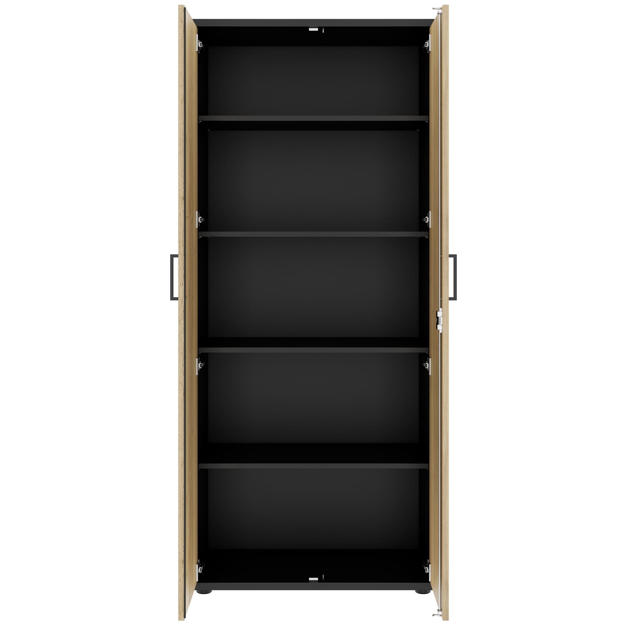UNI Flügeltürenschrank | 5 OH, 800 x 1897 mm, Anthrazit / Wildeiche - 3 Main Image