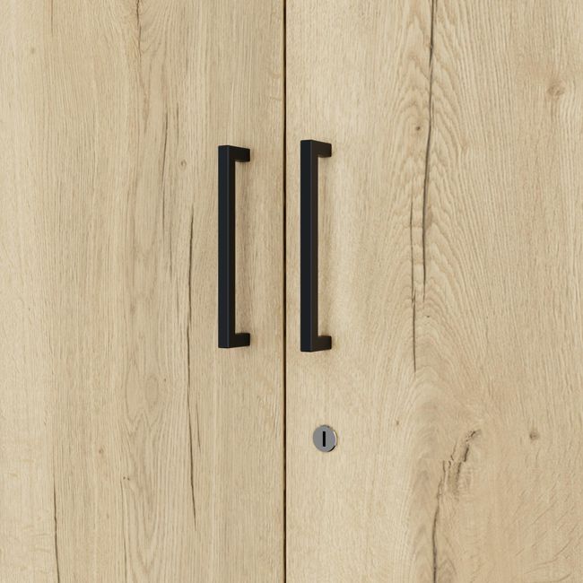 UNI Flügeltürenschrank | 5 OH, 800 x 1897 mm, Anthrazit / Wildeiche